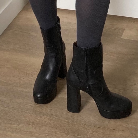 Gravity Pope leather platform boots size EU 39 like new - Picture 10 of 11